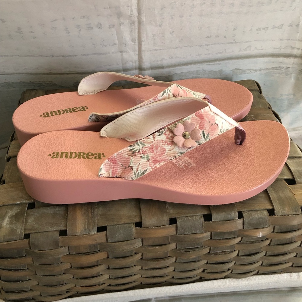 ❌Andrea Sandals Floral Pink Pastel Size 9
